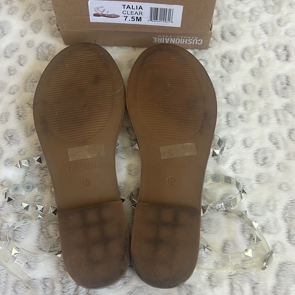 Cushionaire with memory foam clear with silver stud sandals. - Picture 2 of 6